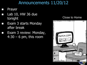 Announcements 11/20/12