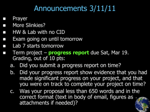 Announcements 3/11/11