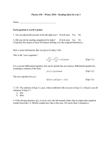 Physics 430 – Winter 2010 – Reading Quiz for Lab... Each question is worth 5 points  Name: _________________________________
