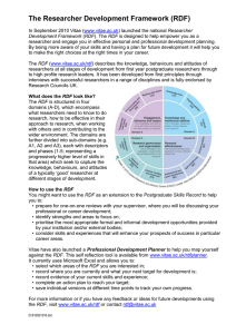 The Researcher Development Framework (RDF)