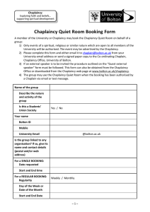Chaplaincy Quiet Room Booking Form