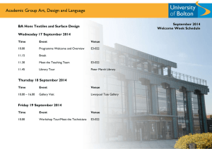 Academic Group Art, Design and Language  September 2014