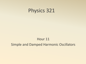 Physics 321 Hour 11 Simple and Damped Harmonic Oscillators
