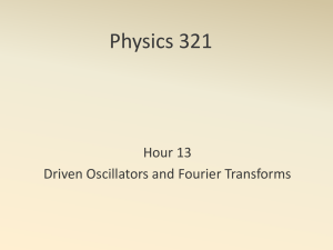 Physics 321 Hour 13 Driven Oscillators and Fourier Transforms