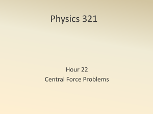 Physics 321 Hour 22 Central Force Problems