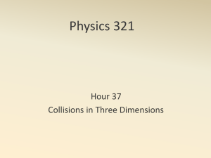Physics 321 Hour 37 Collisions in Three Dimensions