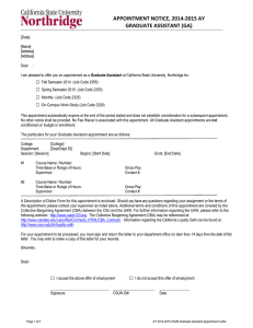 Graduate Assistant Appointment Letter Template