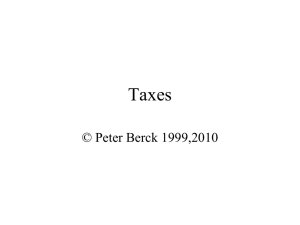 Taxes and Policies