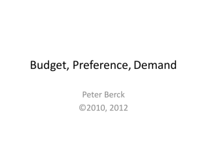 Demand, Indifference, and Budget