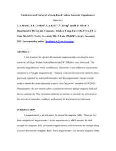 Fabrication and Testing of a Strain-Based Carbon Nanotube Magnetometer Structure