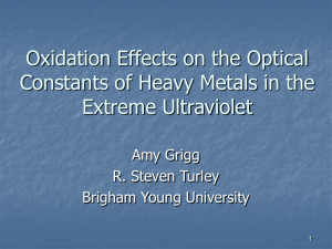 Oxidation Effects on the Optical Constants of Heavy Metals in the