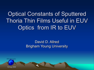 Sputtered Thoria Thin Films