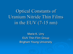 Uranium Oxide as a Highly Reflective Coating from 2.7 to 11.6 Nanometers, Richard L. Sandberg, Jed E. Johnson, William R. Evans, David D. Allred, R. Steven Turley.