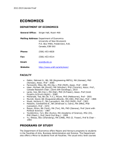 ECONOMICS DEPARTMENT OF ECONOMICS 2012-2013 Calendar Proof