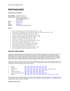 PSYCHOLOGY 2012-2013 Calendar Proof
