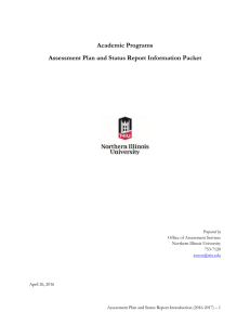 Academic Programs Assessment Plan and Status Report Information Packet