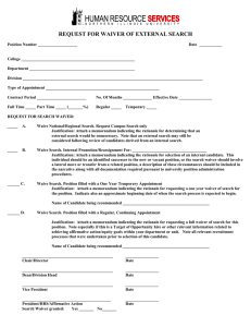 Request for Waiver of Search form