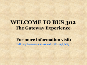 Welcome to BUS 302 (ppt)