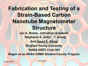 Fabrication and Testing of a Strain-Based Carbon Nanotube Magnetometer Structure