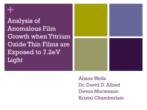 + Analysis of Anomalous Film Growth when Yttrium