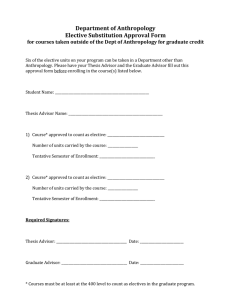 Department of Anthropology Elective Substitution Approval Form