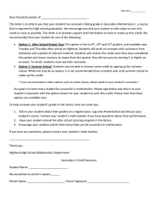 Credit Recovery Sample Parent Letter