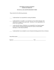 Financial Aid Institutional Application Required Statements Form