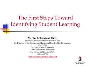 The First Steps Toward Identifying Student Learning Marilee J. Bresciani, Ph.D.