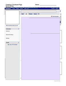 Creating a Facebook Page - Novel Activity 1