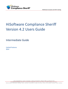 HiSoftware Compliance Sheriff - Intermediate Guide