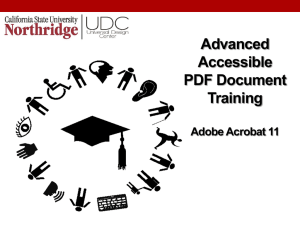 Advanced Accessible PDF Training - Adobe Acrobat 11