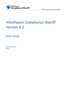 HiSoftware Compliance Sheriff - Basic Guide