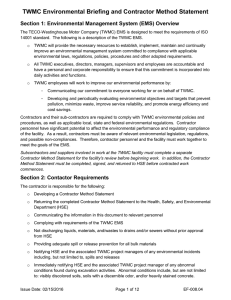 Environmental Briefing Packet and Contractor Method Statement