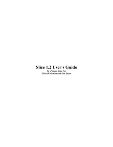 Slice 1.2 User's Guide by  Fanyee Anja Lee