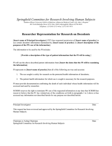 Springfield Committee for Research Involving Human Subjects 