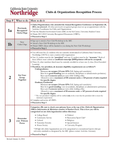 Clubs &amp; Organizations Recognition Process