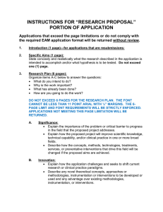 Instructions for RESEARCH PROPOSAL PORTION of Applications