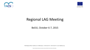Regional LAG Meeting Bečići, October 6-7, 2015