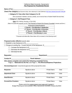 Fee Proposal Form - Presidential Review
