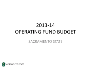 Faculty Senate Budget Status - August 28, 2013