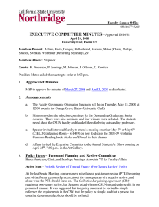 EXECUTIVE COMMITTEE MINUTES ___________Faculty Senate Office
