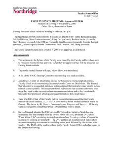 Faculty Senate Office (818) 677-3263 Minutes of Meeting of November 2, 2006