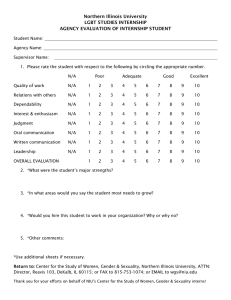 Agency Evaluation of Internship Student form