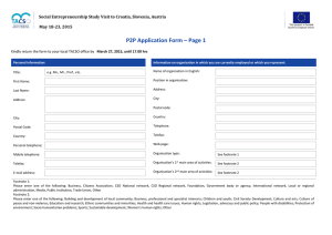 P2P Application Form – Page 1  May 18-23, 2015