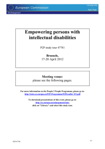 Empowering persons with intellectual disabilities  Brussels,