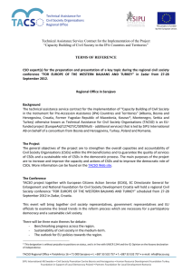 Technical Assistance Service Contract for the Implementation of the Project