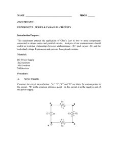 Experiment Series Parallel Circuits