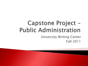 Chicago Style Capstone Paper Overview