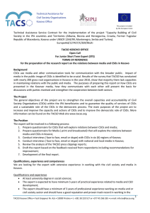 Technical  Assistance  Service  Contract  for ... Technical Assistance for Civil Society Organisations