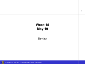 Week 15 May 10 Review 1